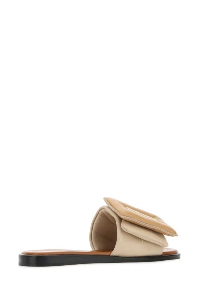 Boyy Leather Puffy Slippers With Tonal Padding In Multicolor