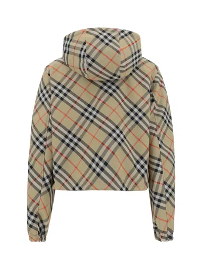 Shop Burberry Women Reversible Hooded Jacket In Multicolor