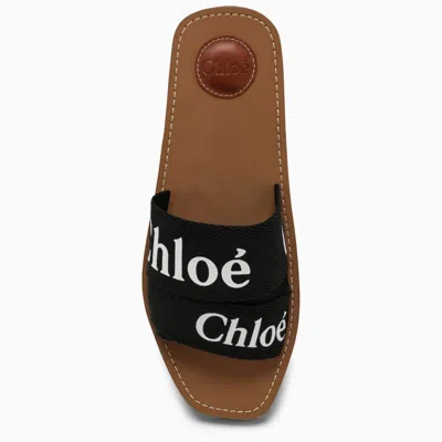 Shop Chloé Chloe Flat Black Leather Sandal Women