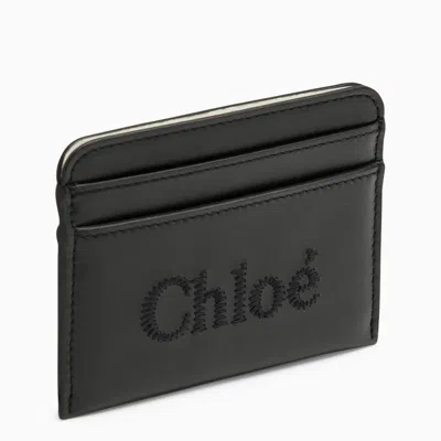 Shop Chloé Chloe Sense Black Leather Card Holder Women