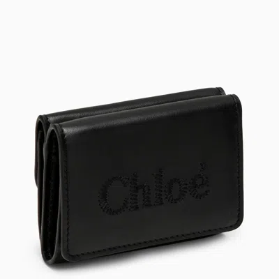 Shop Chloé Chloe Sense Trifold Wallet Small Black Women