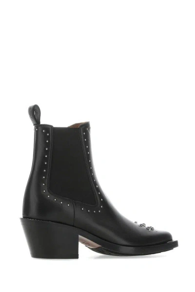 Shop Chloé Chloe Woman Black Leather Nellie Ankle Boots