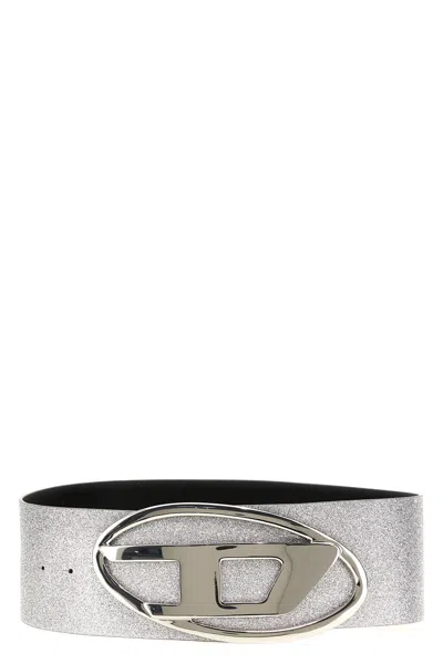 Shop Diesel Women 'b-1dr' Belt In Silver