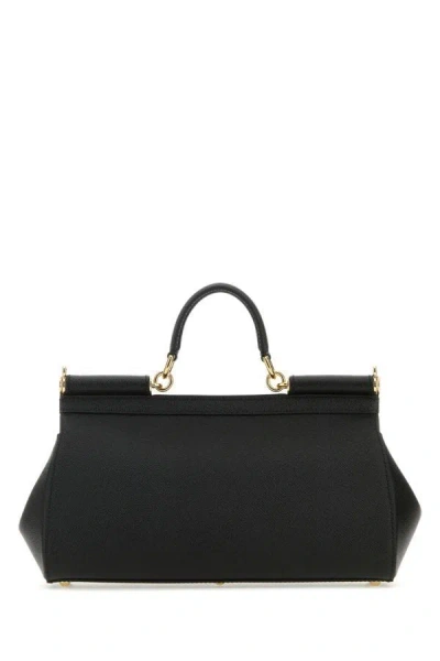 Shop Dolce & Gabbana Woman Black Leather Medium Sicily Handbag