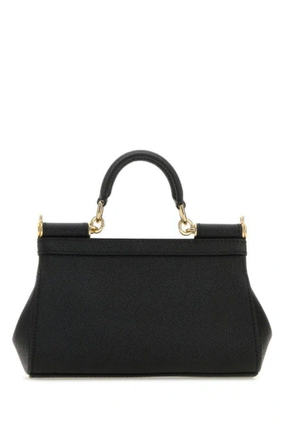 Shop Dolce & Gabbana Woman Black Leather Small Sicily Handbag