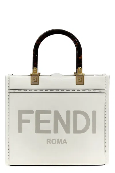 Shop Fendi Women ' Sunshine Small' Shopping Bag In White