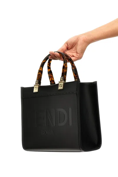 Shop Fendi Women ' Sunshine Small' Shopping Bag In Black