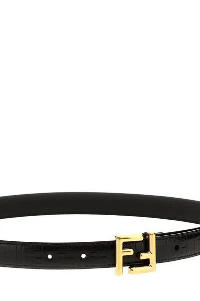 Shop Fendi Women 'ff' Belt In Black