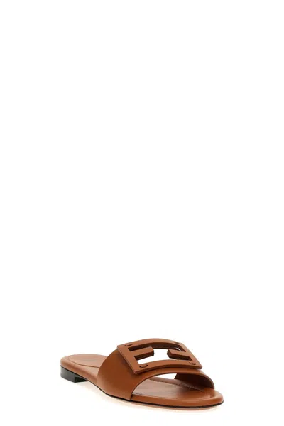 Shop Fendi Women 'signature' Sandals In Brown