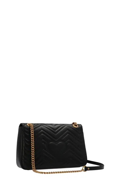 Shop Gucci Women 'gg Marmont 2.0' Midi Shoulder Bag In Black