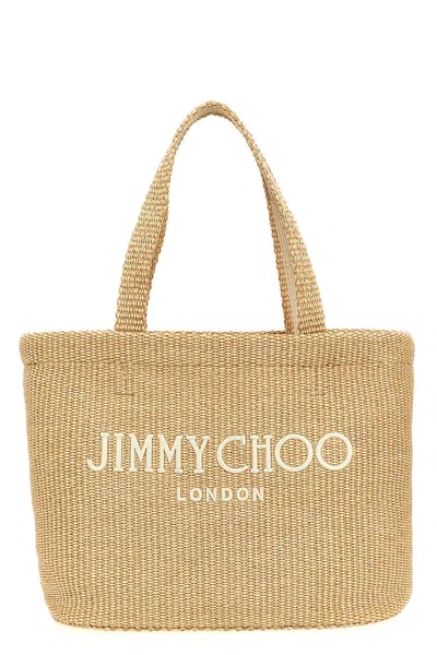 Shop Jimmy Choo Women 'beach Tote E/w' Shopping Bag In Cream