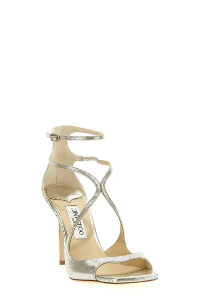 Shop Jimmy Choo Women 'azia' Sandals In Gold