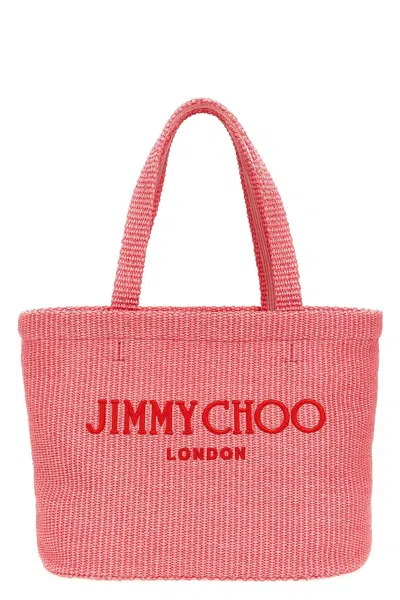 Shop Jimmy Choo Women 'beach Tote E/w' Shopping Bag In Pink