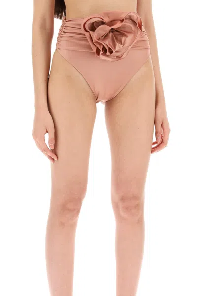 Shop Magda Butrym High-waisted Bikini Briefs With Flower Clip Women In Pink