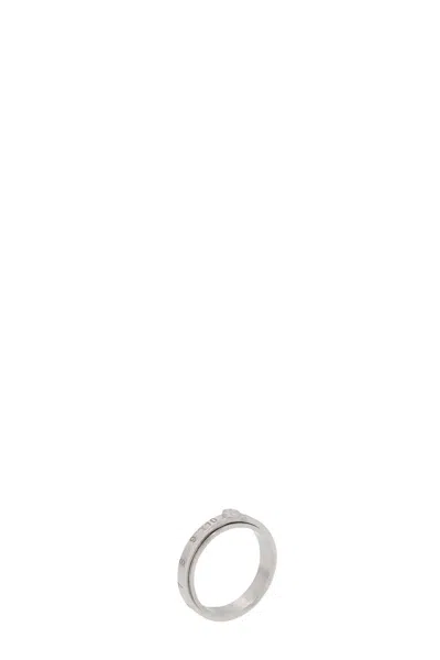 Shop Maison Margiela Men Logo Wedding Band Ring In Silver