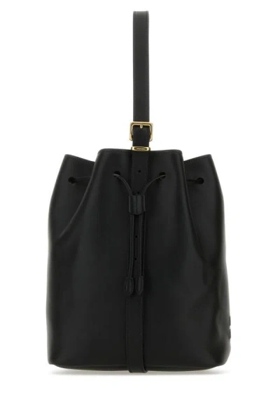 Shop Miu Miu Woman Black Leather Bucket Bag