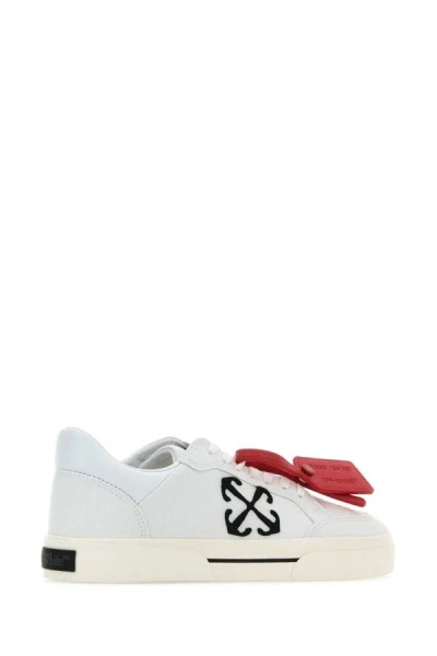 Shop Off-white Off White Woman White Canvas New Low Vulcanized Sneakers In Multicolor