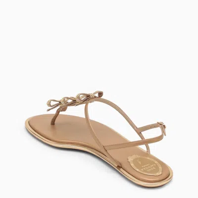 Shop René Caovilla Golden Leather Sandal With Bows Women In Silver