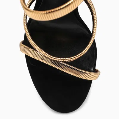 Shop René Caovilla Juniper 105 Black/gold Sandal Women