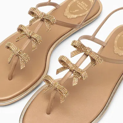 Shop René Caovilla Golden Leather Sandal With Bows Women In Silver