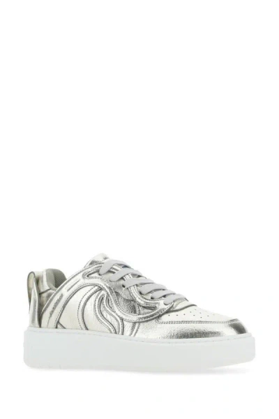 Shop Stella Mccartney Woman Silver Synthetic Leather S-wave Sneakers