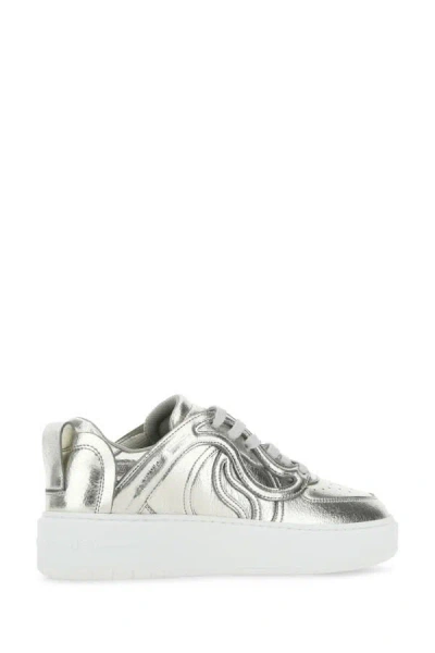 Shop Stella Mccartney Woman Silver Synthetic Leather S-wave Sneakers