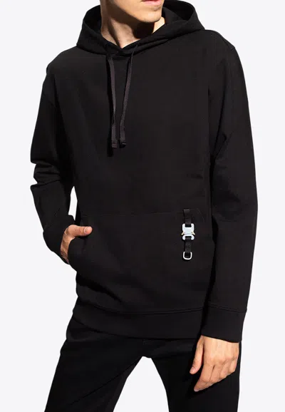 Shop Alyx Buckle Detail Hooded Sweatshirt In Black