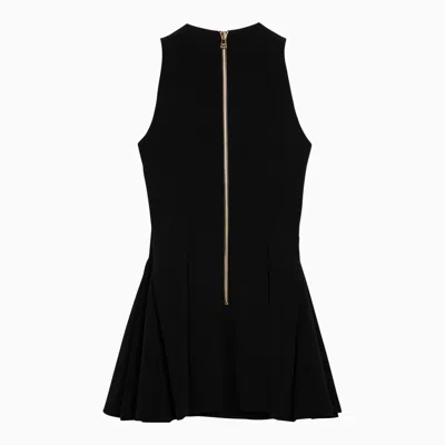 Shop Balmain Black Mini Dress With Gold Buttons