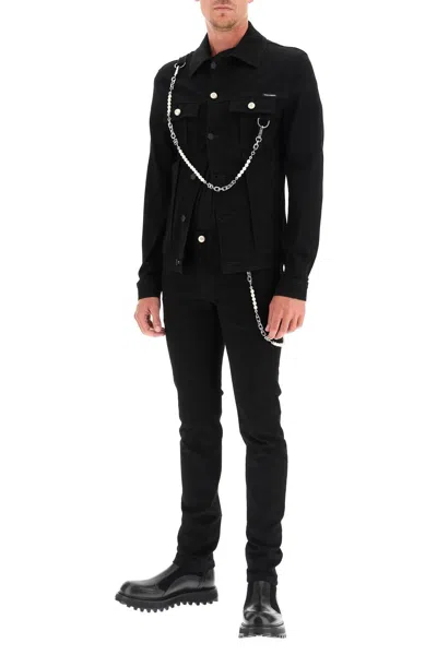 Shop Dolce & Gabbana Denim Jacket With Keychain