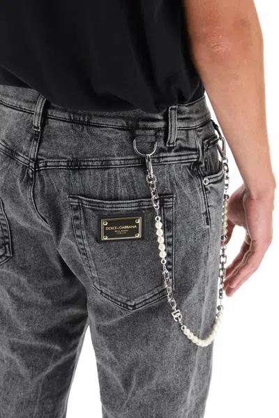 Shop Dolce & Gabbana Loose Jeans With Keychain