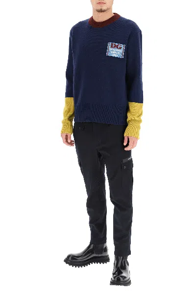 Shop Dolce & Gabbana Wool Sweater With Logo Patch
