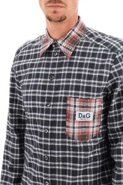 Shop Dolce & Gabbana Tartan Flannel Shirt