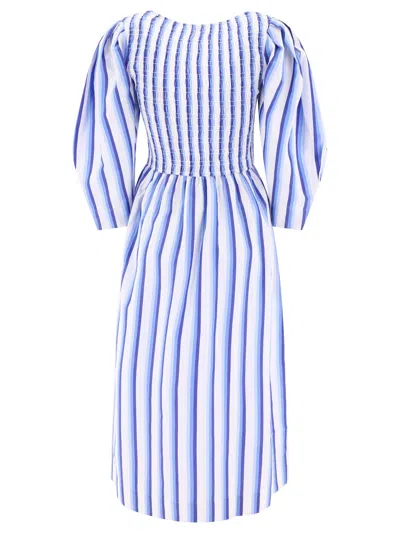 Shop Ganni Striped Smock Dress