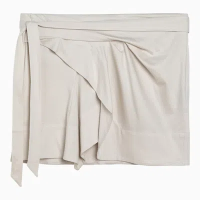 Shop Isabel Marant Chalk White Cotton Mini Skirt