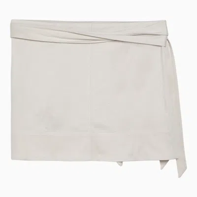 Shop Isabel Marant Chalk White Cotton Mini Skirt