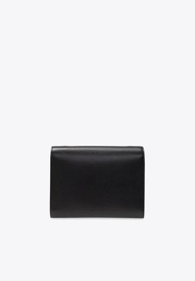 Shop Saint Laurent Cassandra Leather Shoulder Bag In Black