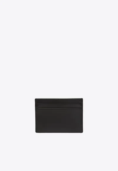 Shop Saint Laurent Cassandre Logo Leather Cardholder In Black