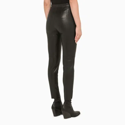 Shop Philosophy Black Faux Leather Skinny Trousers