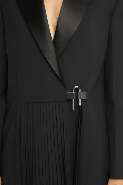 Shop Givenchy Asymmetric Fastening Wool Coat In Black