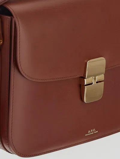 Shop Apc A.p.c. Grace Shoulder Bag In Brown