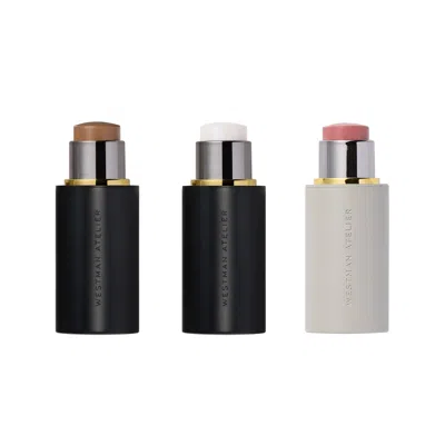 Shop Westman Atelier The Clean Glow Trio, Stick Blush, Contour & Highlight Set In -