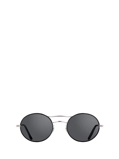 Shop Garrett Leight Sunglasses In Black-silver