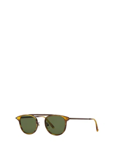 Shop Garrett Leight Sunglasses In Pinewood-gold/semi-flat Pure Green