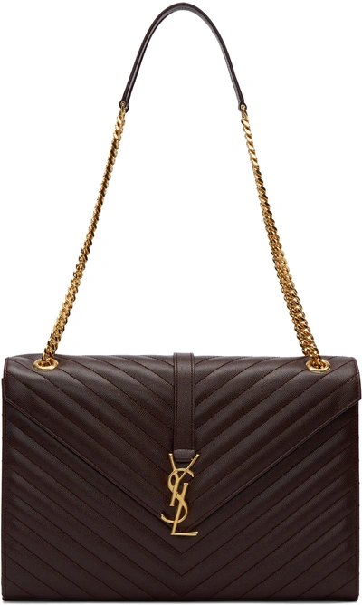 Saint Laurent Large Monogram Matelasse Leather Chain Shoulder Bag In Black