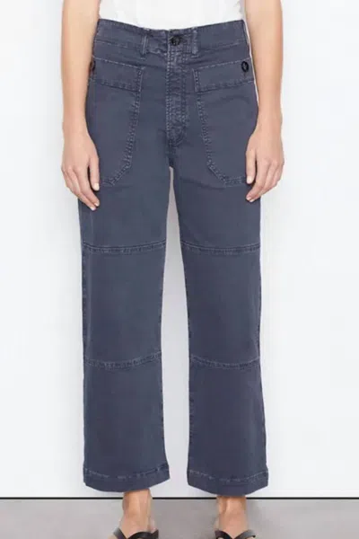 Frame Oversized Pocket Utility Pant In Washed Navy In Silver