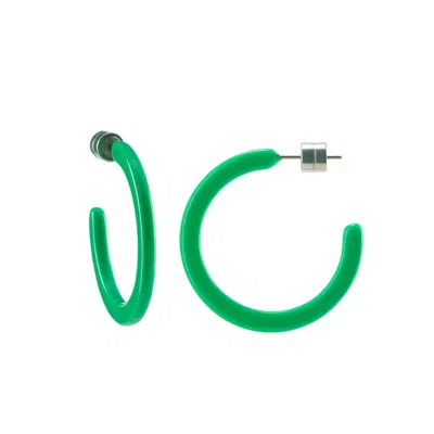 Machete Mini Hoops In Bright Green In Green