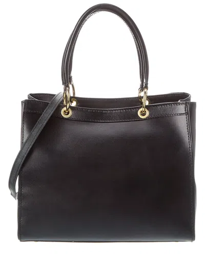 Shop Italian Leather Top Handle Bag In Black