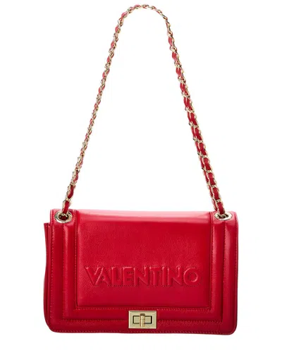 Shop Valentino By Mario Valentino Alice Embossed Leather Shoulder Bag In Red