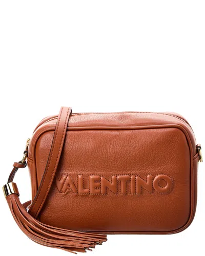 Shop Valentino By Mario Valentino Mia Embossed Leather Crossbody In Brown