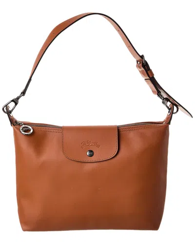 Shop Longchamp Le Pliage Xtra Leather Shoulder Bag In Brown